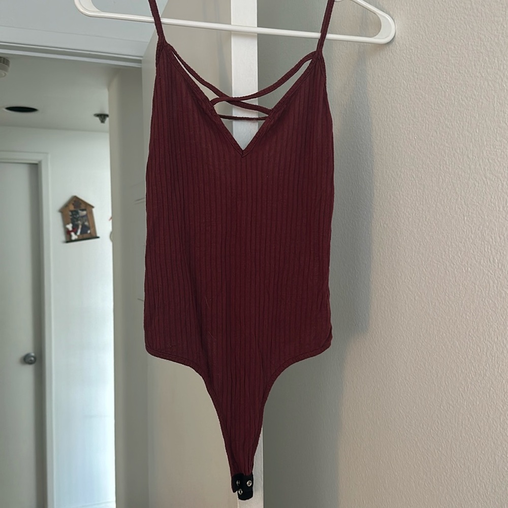 Size small onesie burgundy
